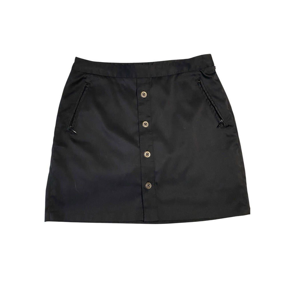Greg Norman Shark Women's 6 Black Golf Skort Button Front Performance Stretch